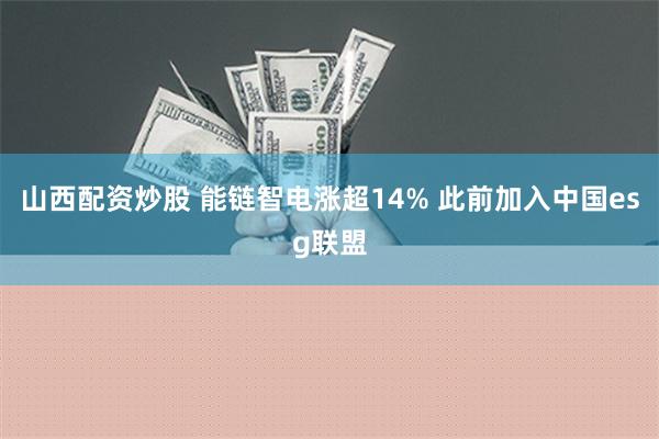 山西配资炒股 能链智电涨超14% 此前加入中国esg联盟